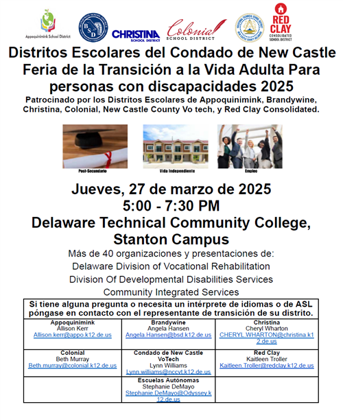 Flyer for NCC transition to Adult Life Fair 2025 in spanish